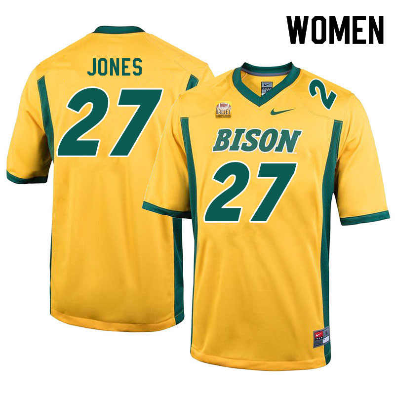 Women #27 Ryan Jones North Dakota State Bison College Football Jerseys Sale-Yellow